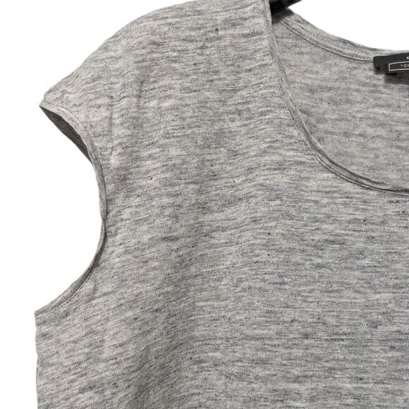 SET Gray Linen Oversized Cropped T-Shirt 2 - Picture 2 of 6